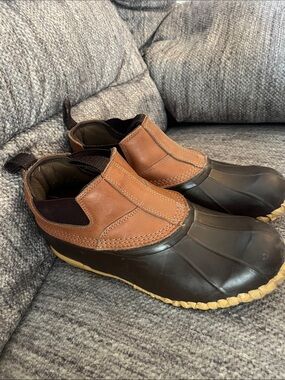 Cabela's Steel Shank Brown Duck Slip-On Work Boots Size 11 padded waterproof